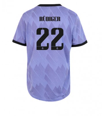 Real Madrid Antonio Rudiger #22 Bortedrakt Kvinner 2022-23 Kortermet